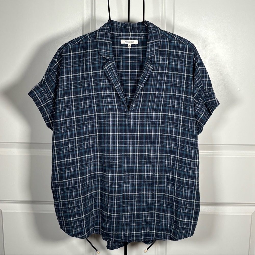 Madewell Short Sleeve Plaid Top